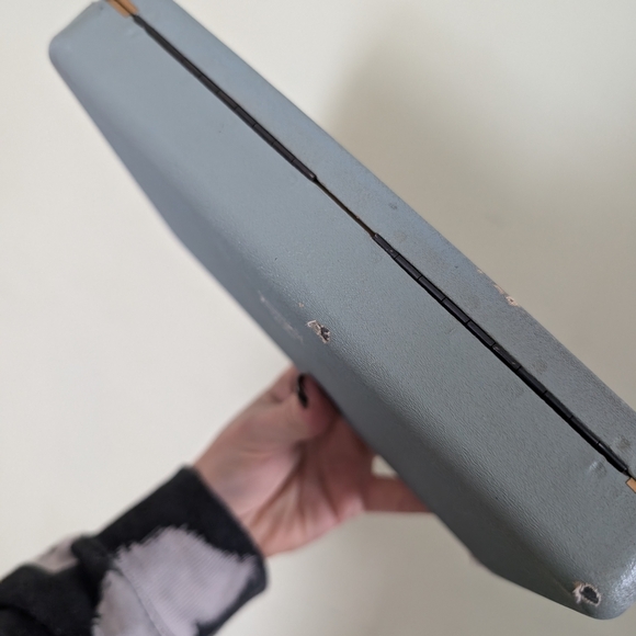 Vintage Gray Blue Floral Jewelry Box - Picture 10 of 13